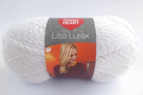 Lisa Lurex - 001 - Biały ze srebrną nicią
