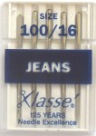 Igły maszynowe Klasse - jeans - rozmiar 100 - 5szt