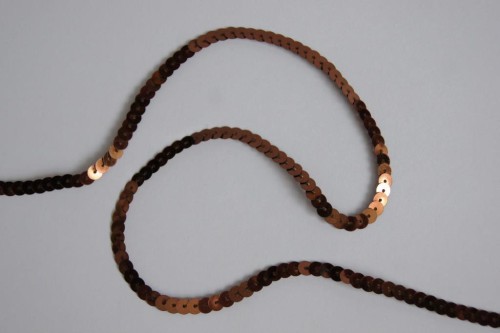 Taśma cekinowa - brązowa 6mm