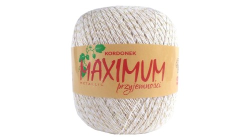 Maximum metalic - Biały ze złotą nicią