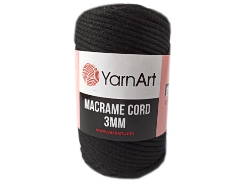 Macrame Cord 3mm - 750 - Czarny