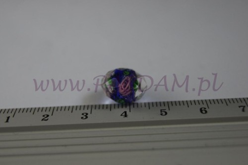 Koraliki Lampwork - Różyczki granatowe