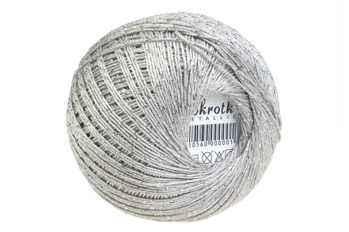 Stokrotka Metallic - Szary ze srebrną nicią 1813