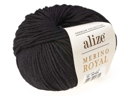 Włóczka Merino Royal - 060 - Czarny