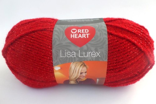 Lisa Lurex - 008 - Czerwony z czerwoną nicią
