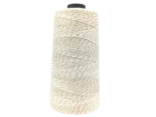 Czarująca nitka - Biała ze złotą nicią - 001g