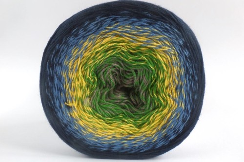 Flowers - 250 - Granatowo-niebiesko-żółto-zielono-ziemisty