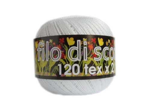 Filo di Scozia 120x2 -  Biała - 001
