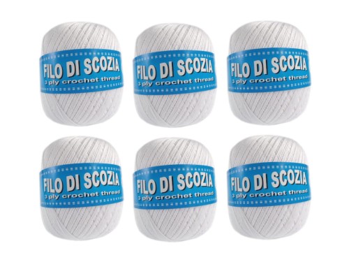 Filo di Scozia - 001 - Biały 1op=6szt