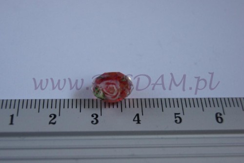 Koraliki Lampwork - Różyczki czerwone
