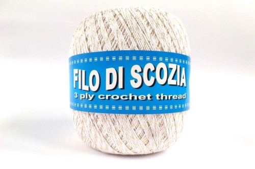 Filo di Scozia 8/3 metaic - 001g - Biały ze złotem