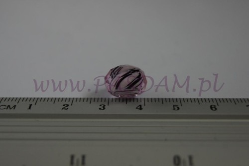 Koraliki Lampwork - Zebra różowa